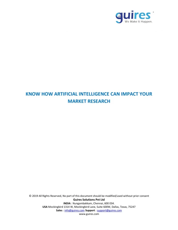 Know how Artificial Intelligence can Impact your Market Research
