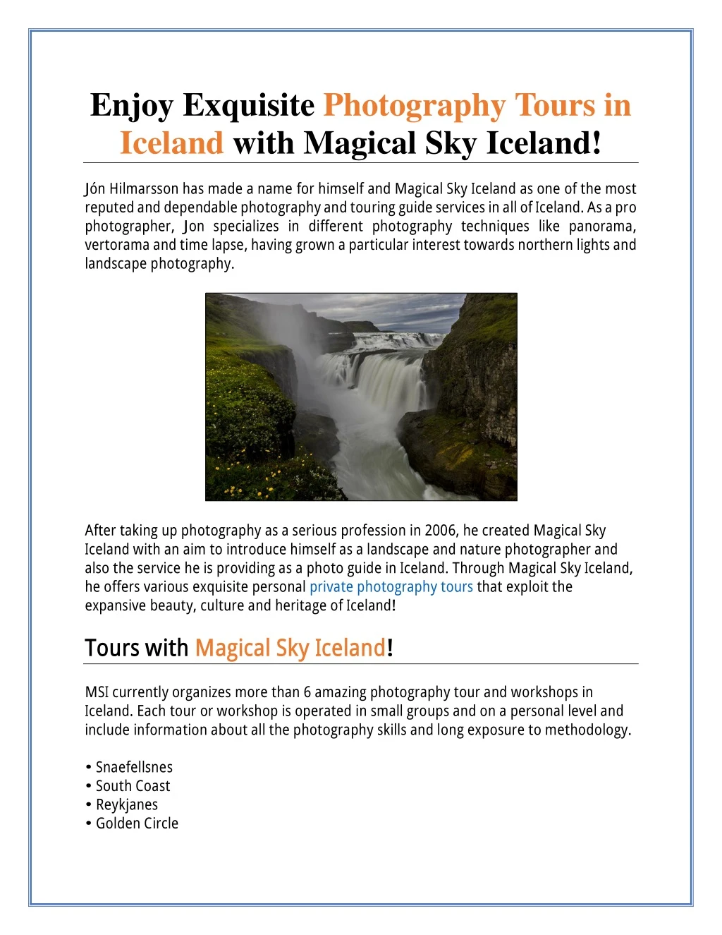 enjoy exquisite photography tours in iceland with