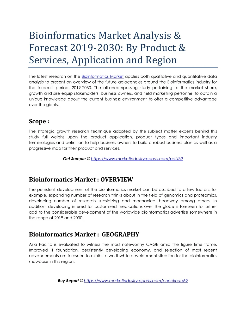 bioinformatics market analysis forecast 2019 2030
