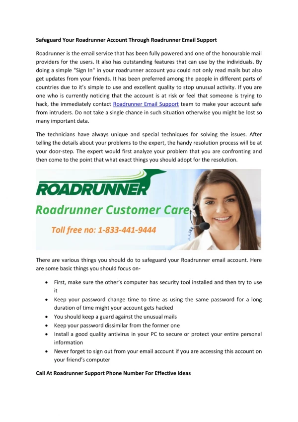 Safeguard Your Roadrunner Account Through Roadrunner Email Support