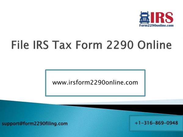 IRS Tax Form 2290 - 2290 Tax Online Filing - IRS 2290 Due Date