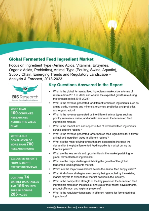 Fermented Feed Ingredient Market Forecast
