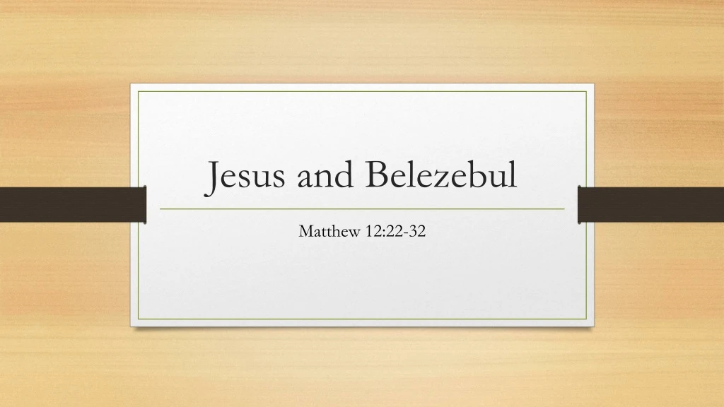 jesus and belezebul