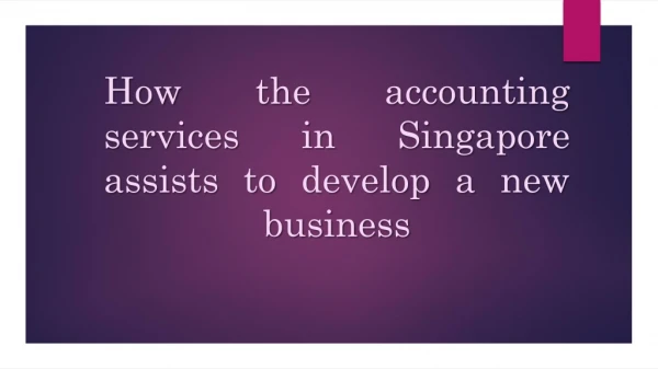 How the accounting services in Singapore assists to develop a new business