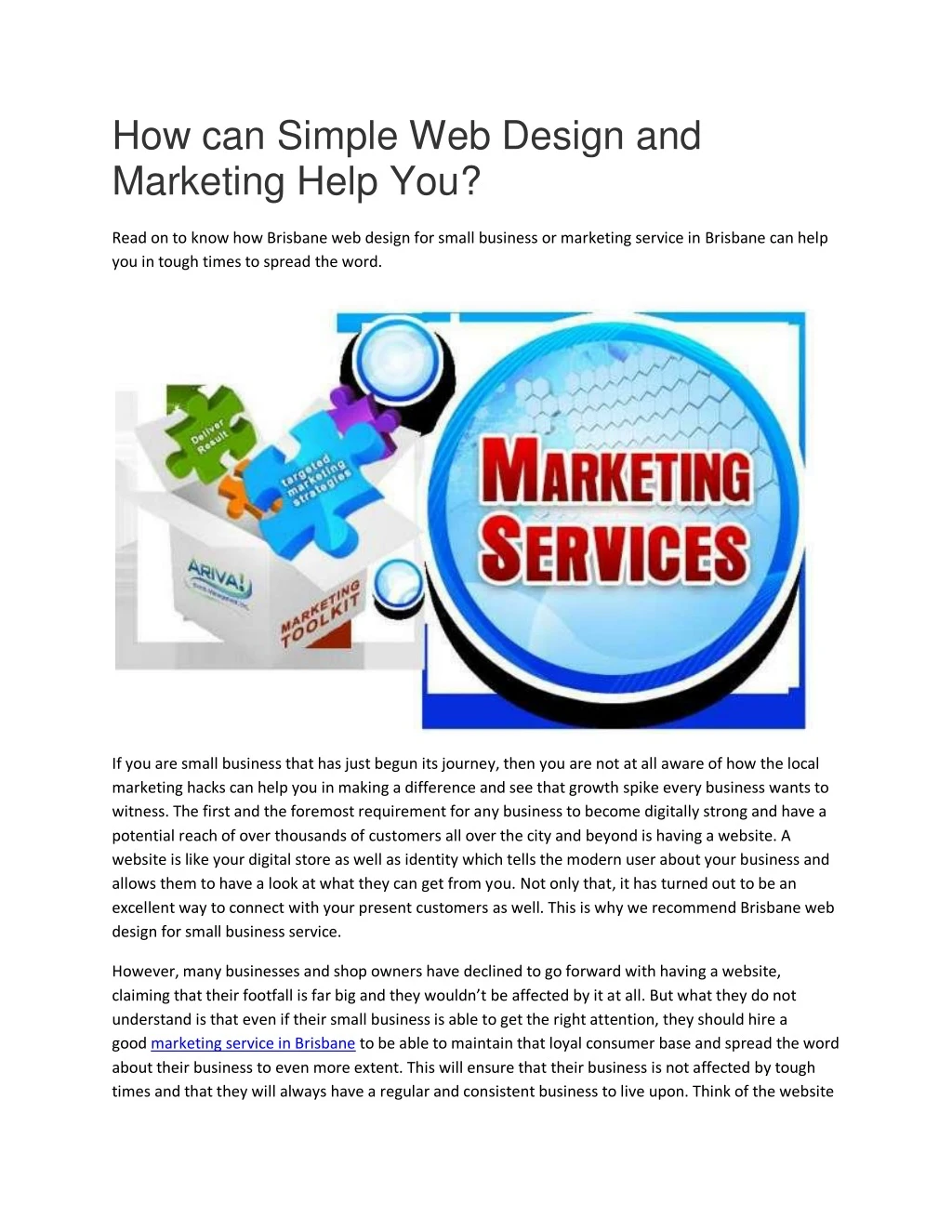 how can simple web design and marketing help you