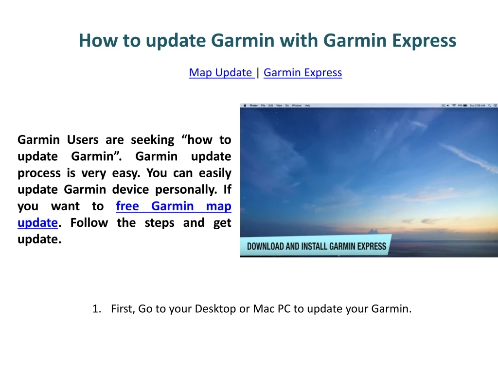 how to update garmin with garmin express