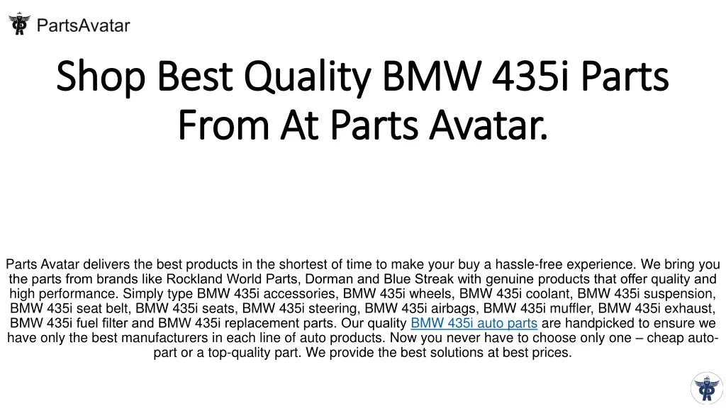 shop best quality bmw 435i parts from at parts avatar