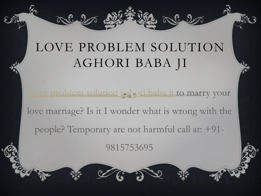 love problem solution aghori baba ji