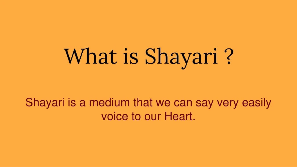 what is shayari