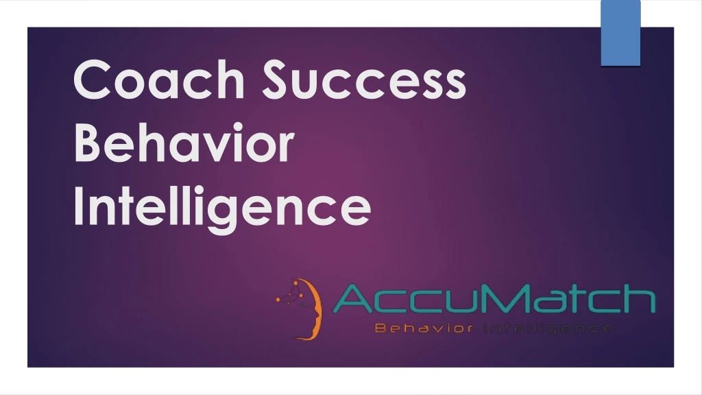 coach success behavior intelligence