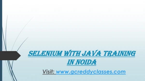 selenium with java training in noida