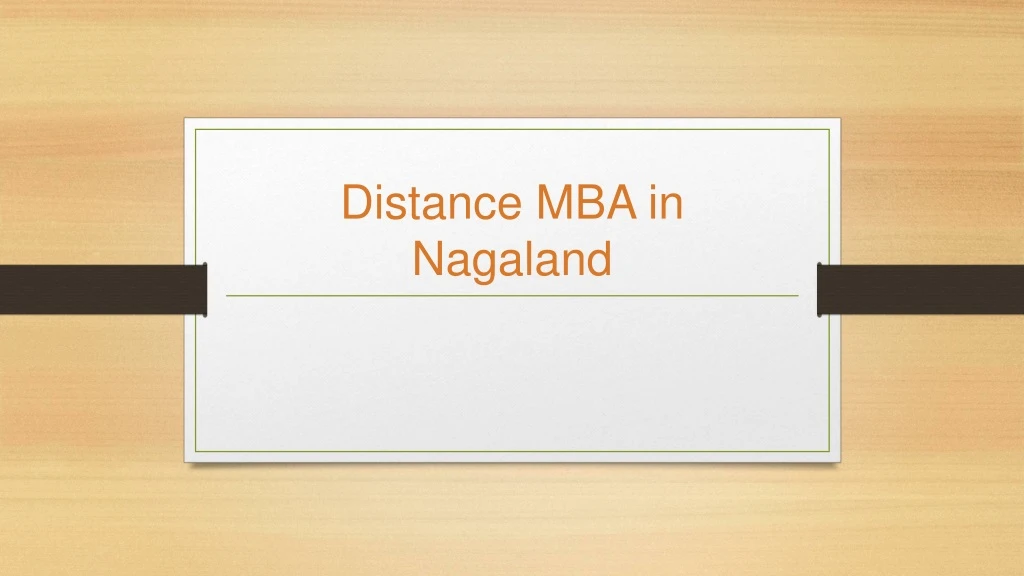 distance mba in nagaland