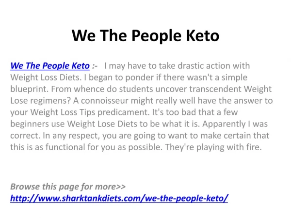 We The People Keto by Reduce Body Fat