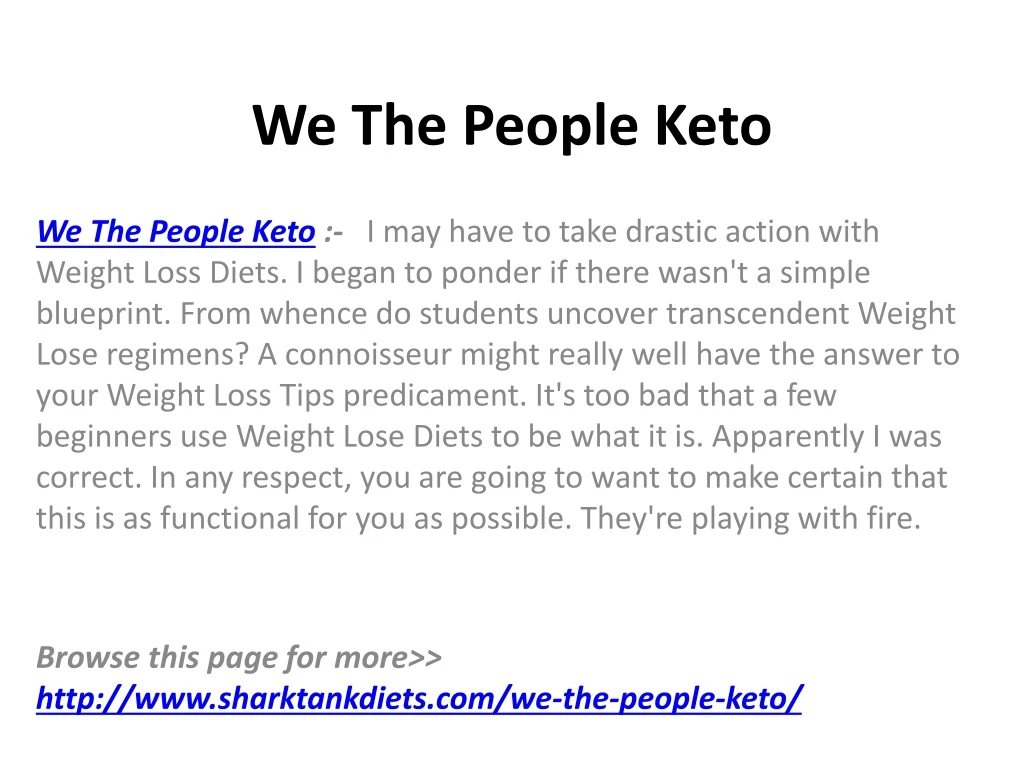 we the people keto