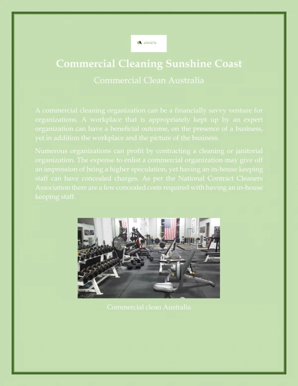 Commercial Cleaning Sunshine Coast - Commercial Clean Australia
