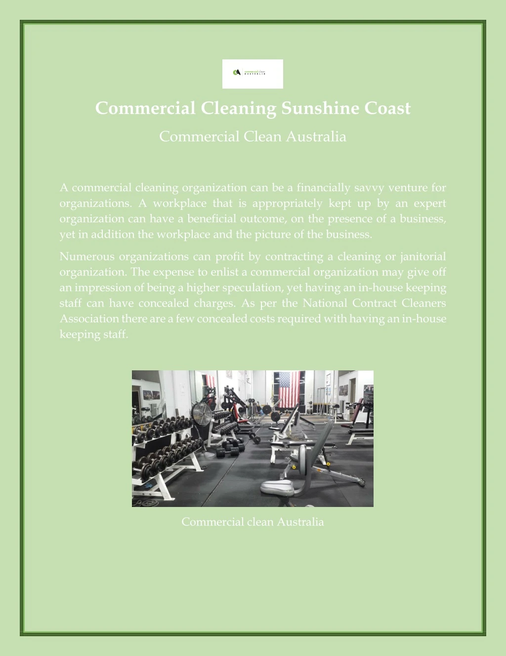 commercial cleaning sunshine coast