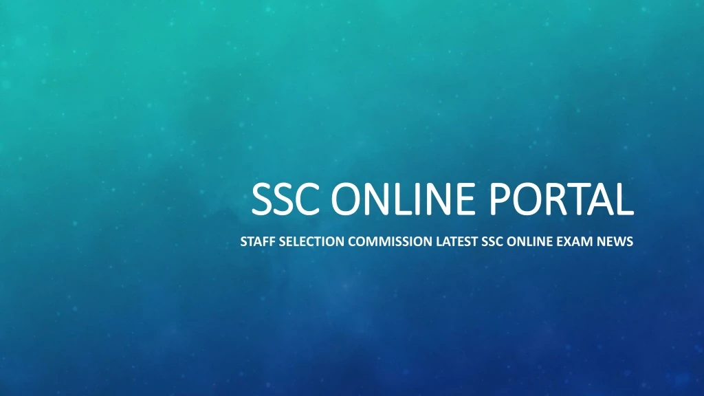 ssc online portal