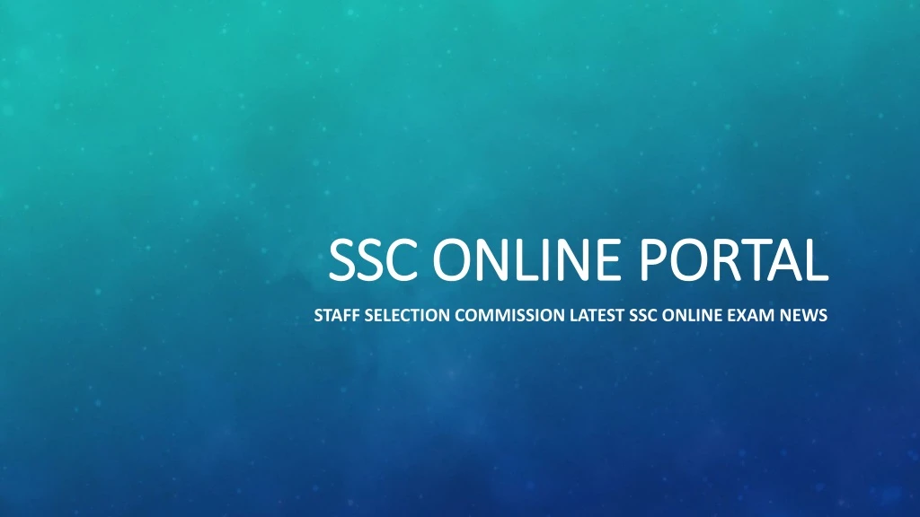 ssc online ssc online portal