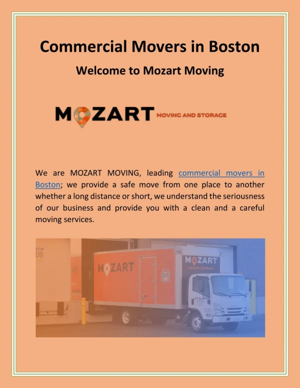 Commercial Movers in Boston | mozartmoving