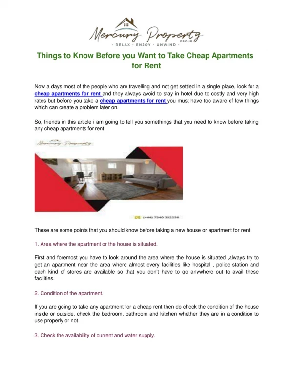 Things to Know Before you Want to Take Cheap Apartments for Rent