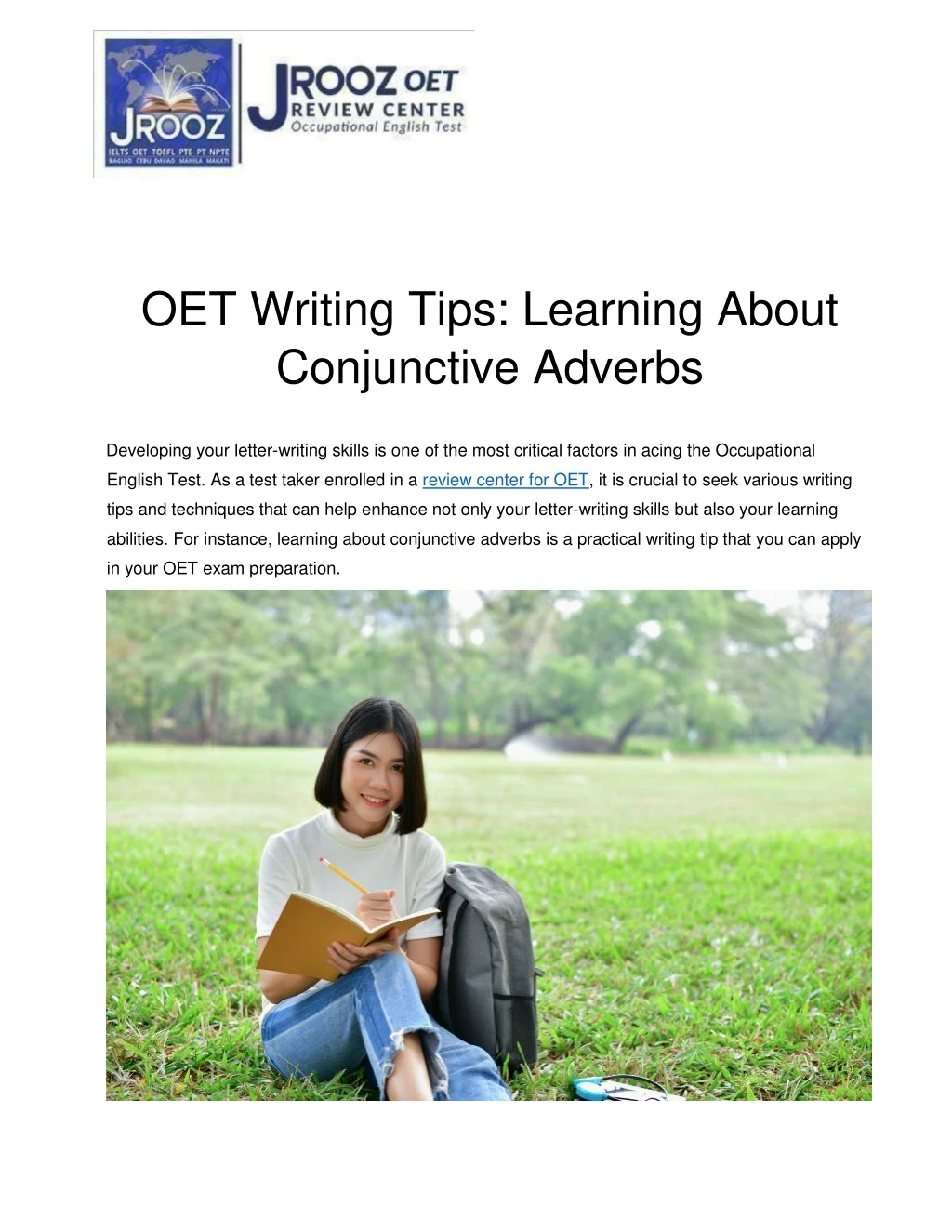 oet writing tips learning about conjunctive