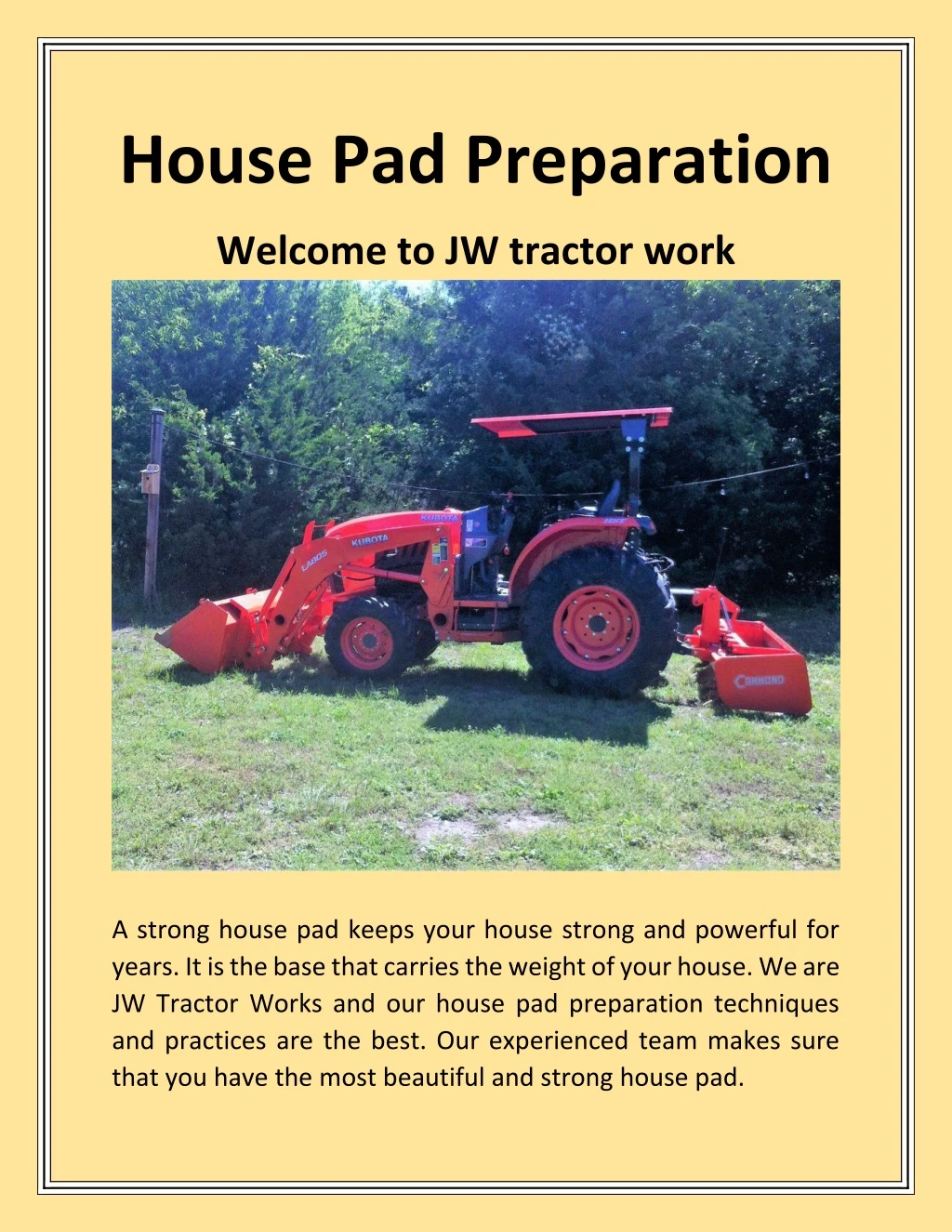 house pad preparation