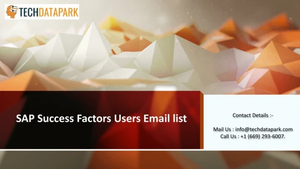 SAP SuccessFactors Users Email List | SAP Customers Database