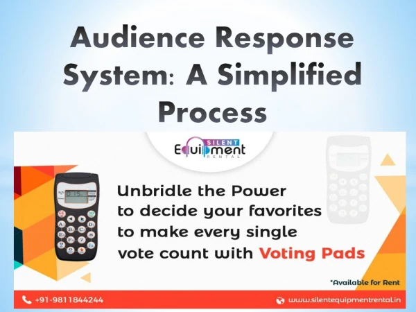 Audience Response System in Mumbai- A simplified process