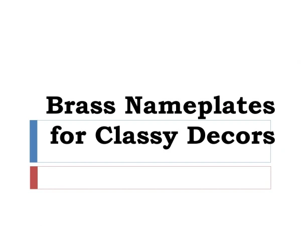 Brass Nameplates for Classy Decors