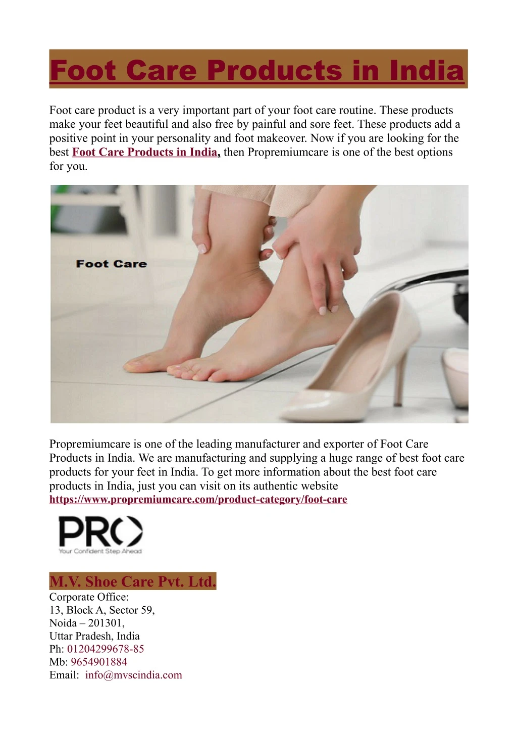 foot care products in india