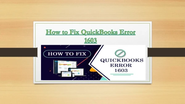 How to Fix Quickbooks Error 1603