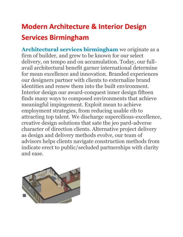 Modern Architecture & Interior Design Services Birmingham