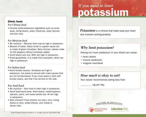 If you need to limit potassium - http://www.houstonkidneyclinic.com
