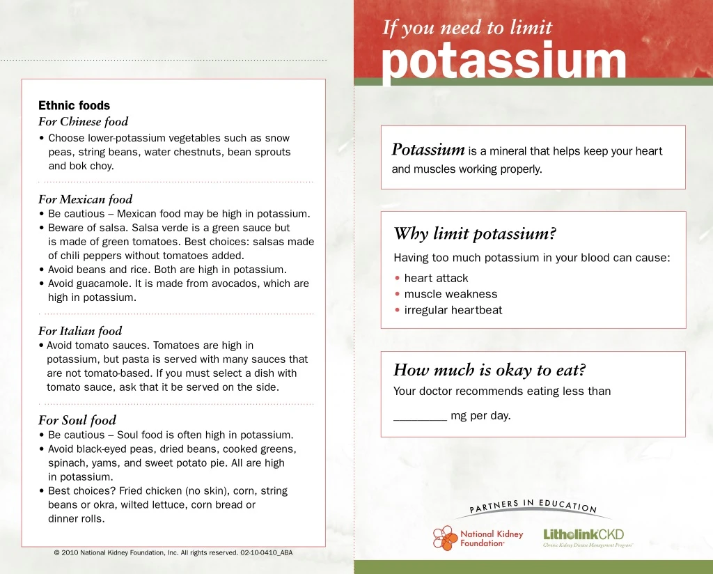 if you need to limit potassium