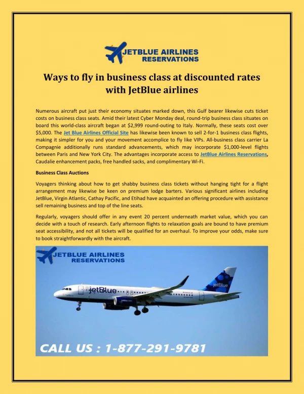 Ways to fly in business class at discounted rates with JetBlue airlines