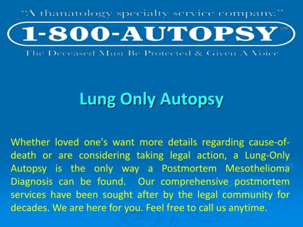 Lung Only Autopsy