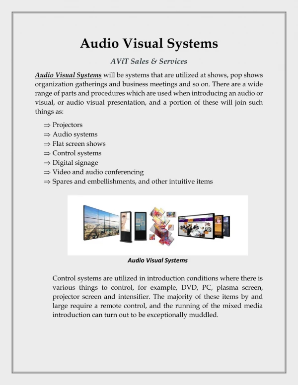 Audio Visual Systems