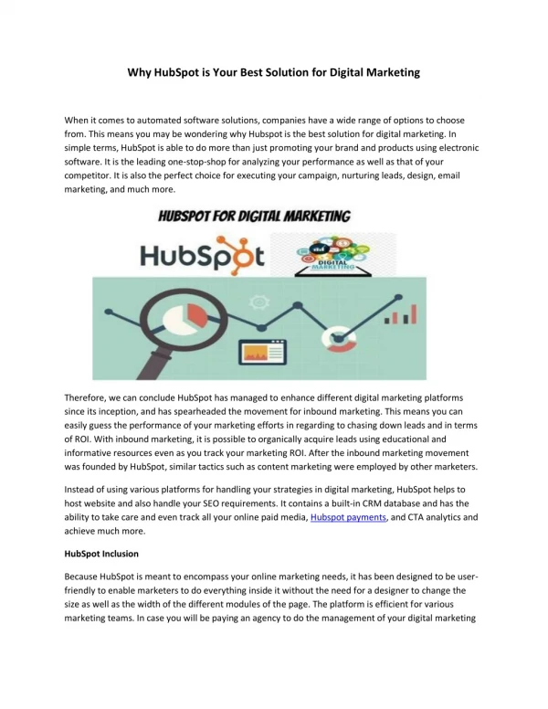Why HubSpot is Your Best Solution for Digital Marketing