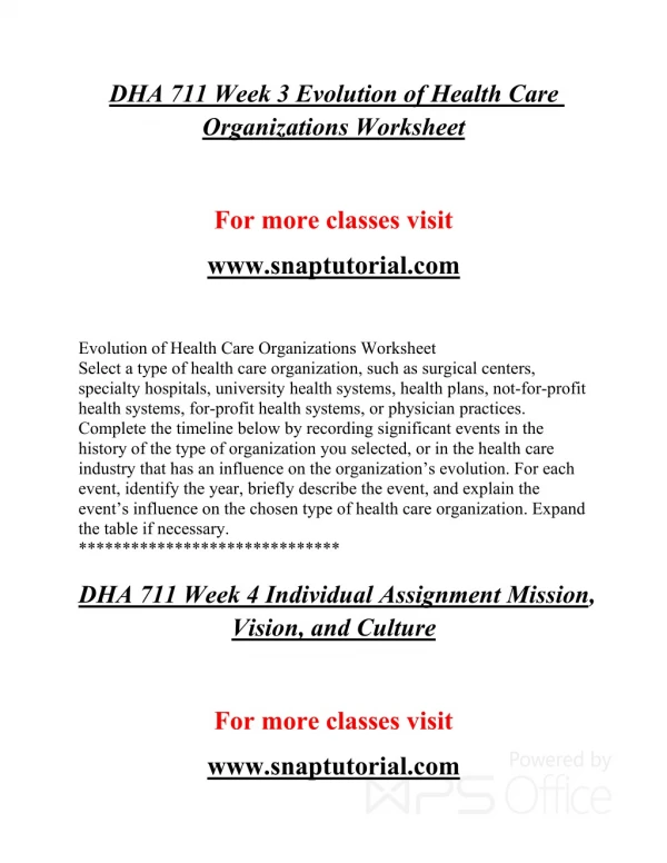 DHA 711 EXceptional Education/snaptutorial.COM