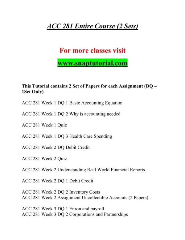 acc 281 entire course 2 sets