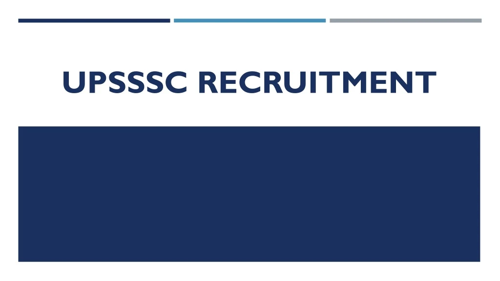 upsssc recruitment