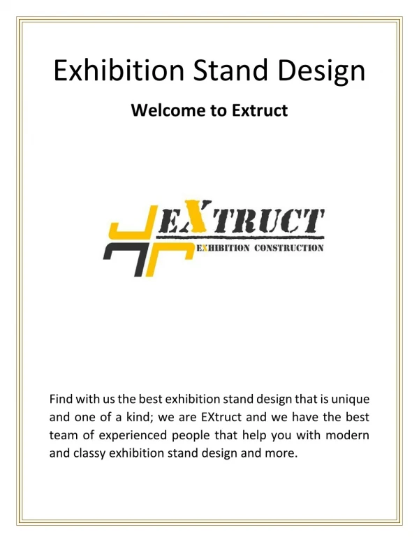 Exhibition Stand Design | Extruct