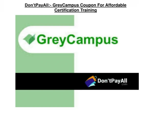 GreyCampus Coupon For Affordable Certification Training
