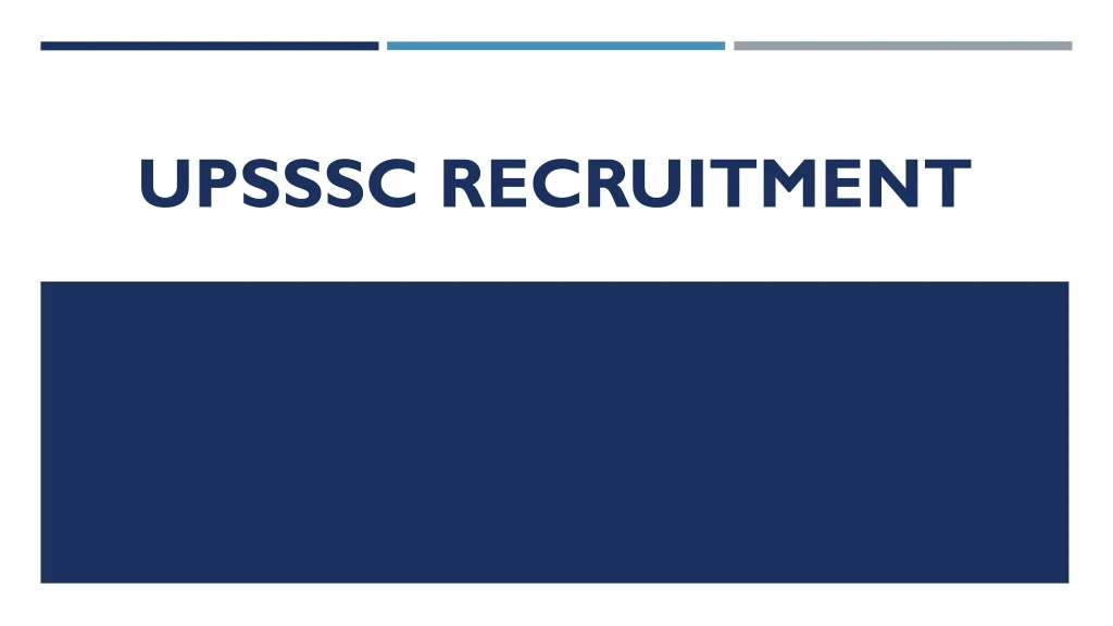 upsssc recruitment