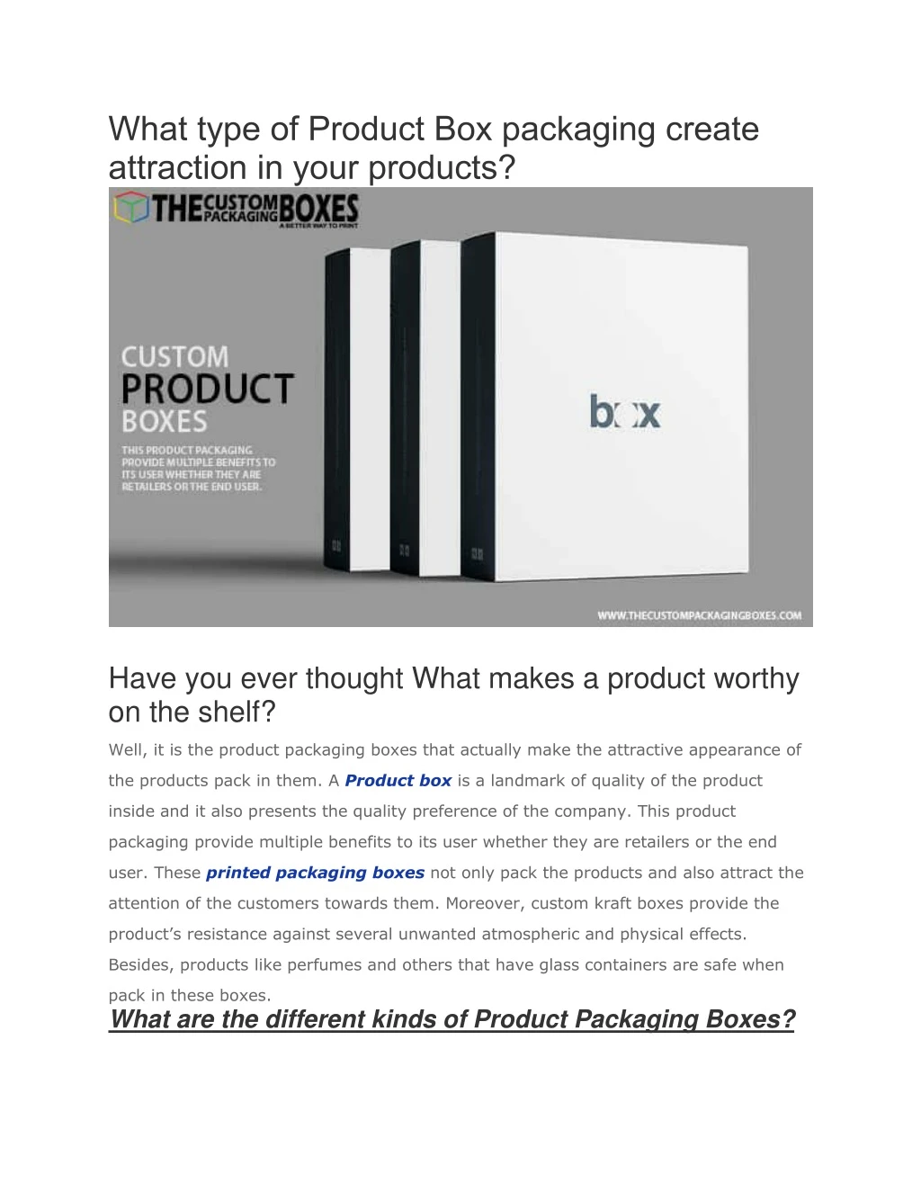 what type of product box packaging create