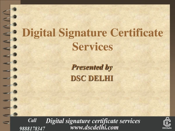 Digital Signature Certificate Services