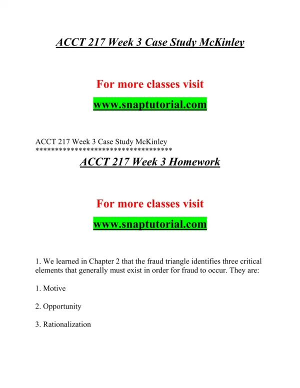 ACCT 217 EXceptional Education/snaptutorial.COM