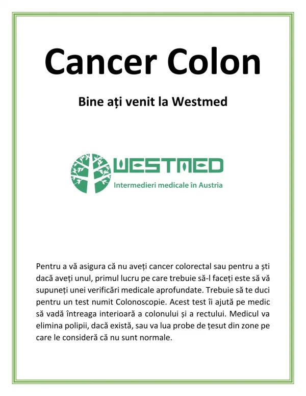 Cancer Colon | Westmed