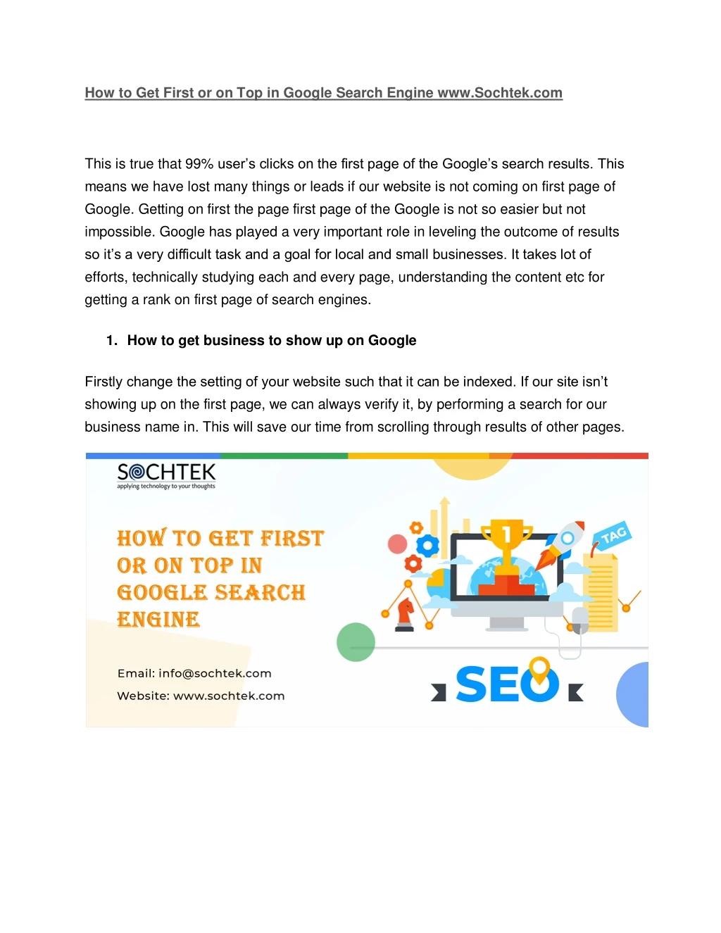 how to get first or on top in google search
