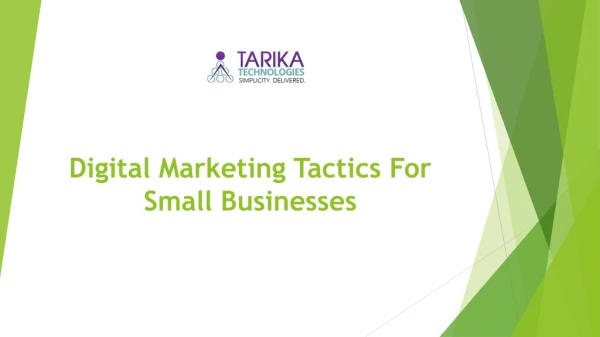 digital marketing tactics for small businesses